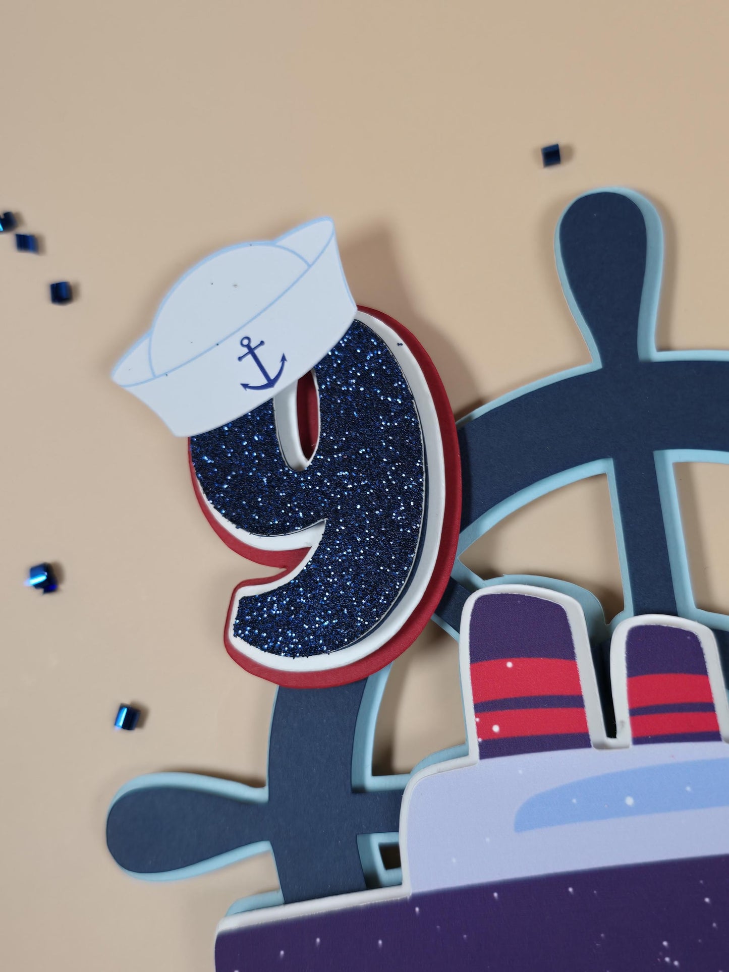 Nautical cake topper, Sailboat party decoration, Nautical theme party decor