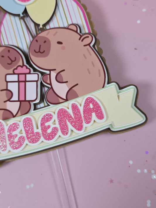 Capybara Cake topper, Capybara birthday party theme, Capybara cake decor, Capybara birthday theme