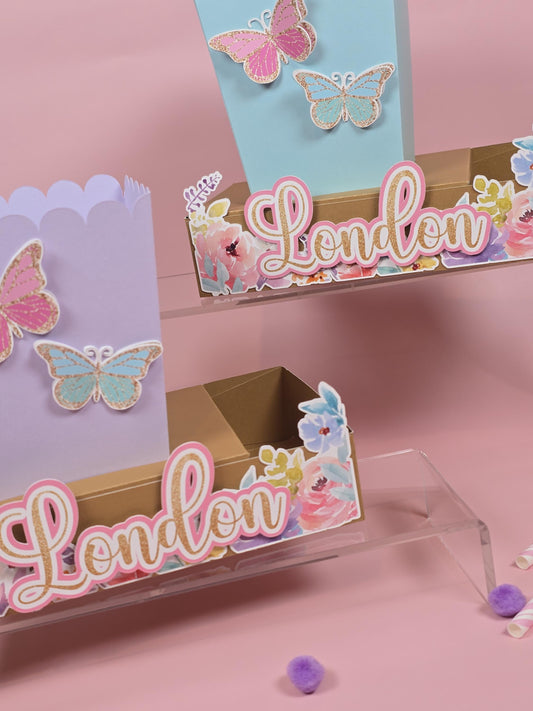 Butterflies Box popcorn Butterflies garden party favors Florar butterfly garden party theme movie night box for birthday theme Butterfly