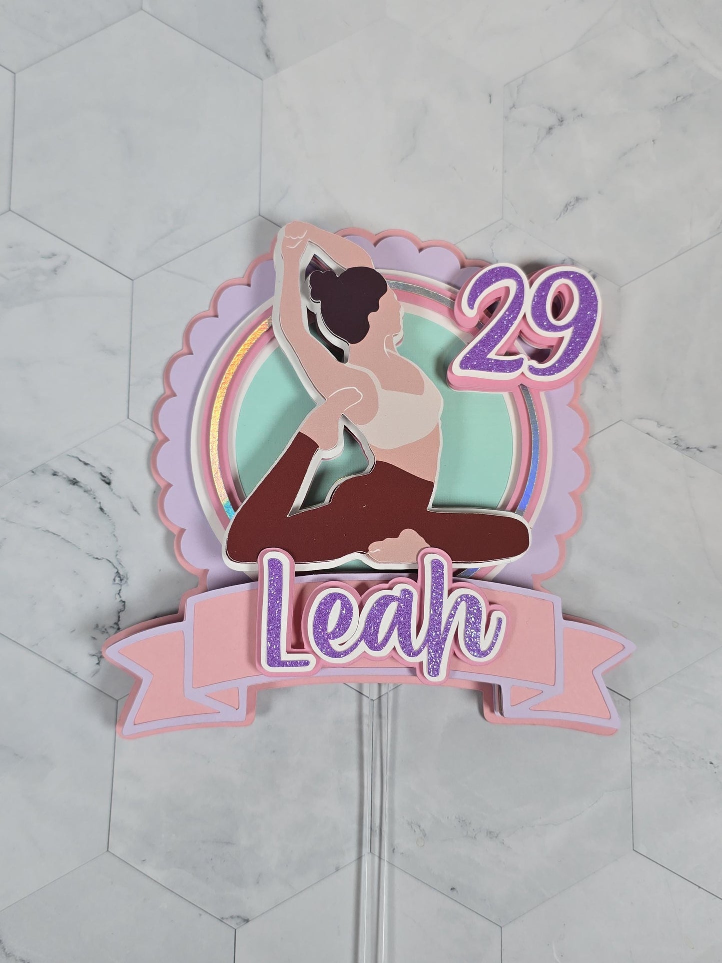 Yoga Cake topper, Yogui birthday party theme, yoga lover cake decor