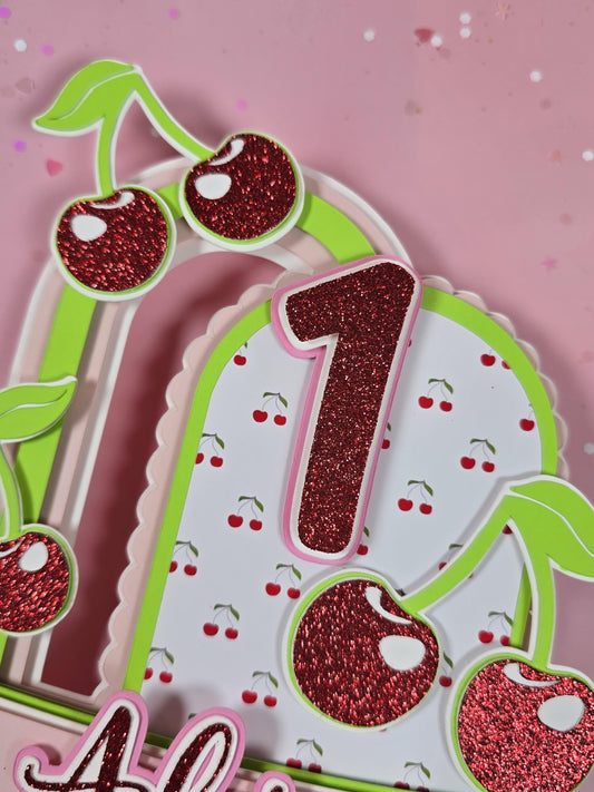 Cherry on top Cake topper Cherry first birthday cake topper