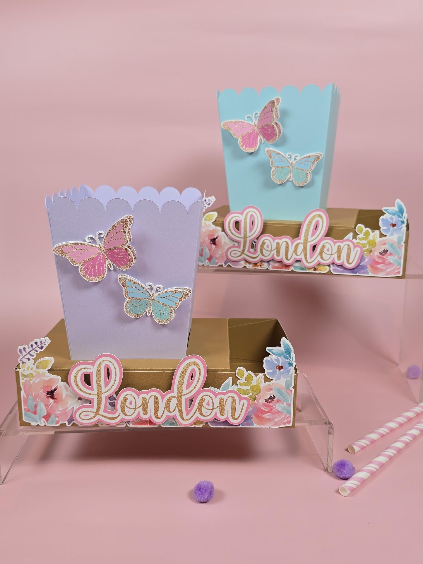 Butterflies Box popcorn Butterflies garden party favors Florar butterfly garden party theme movie night box for birthday theme Butterfly