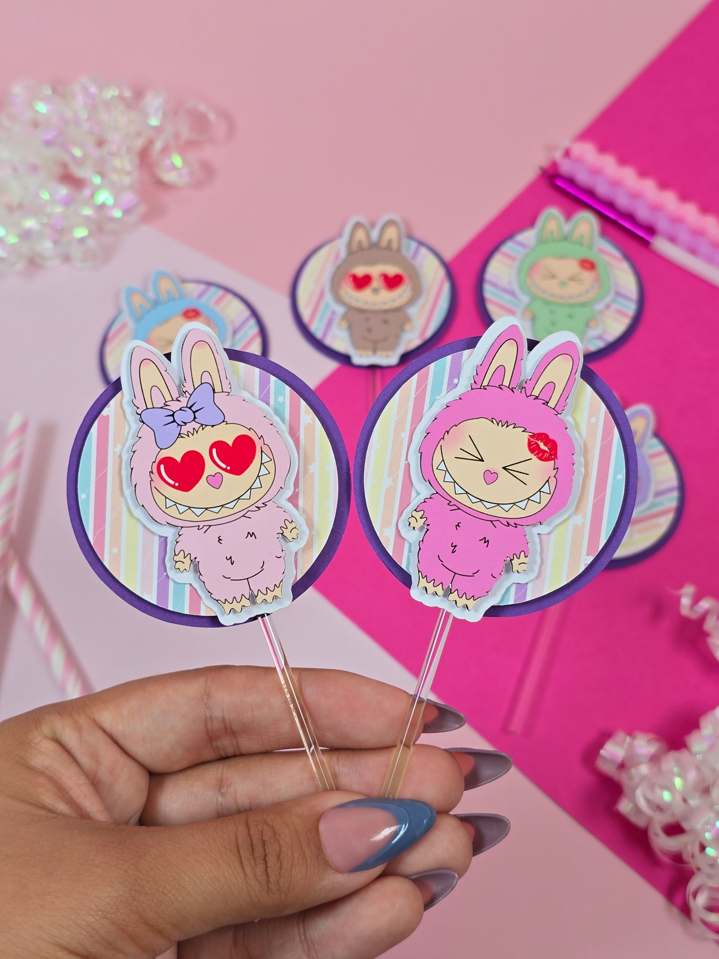 Labubu Cupcake Topper, Labubu cupcake decor, Labububirthday