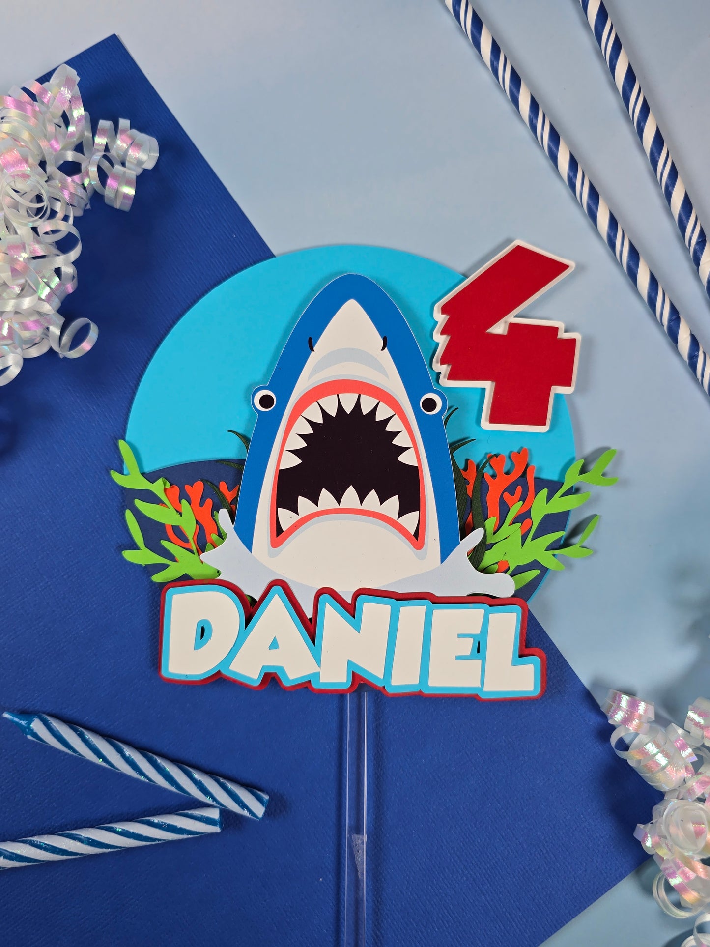 Shark Cake topper, Shark cake decor, Sharks birthday party