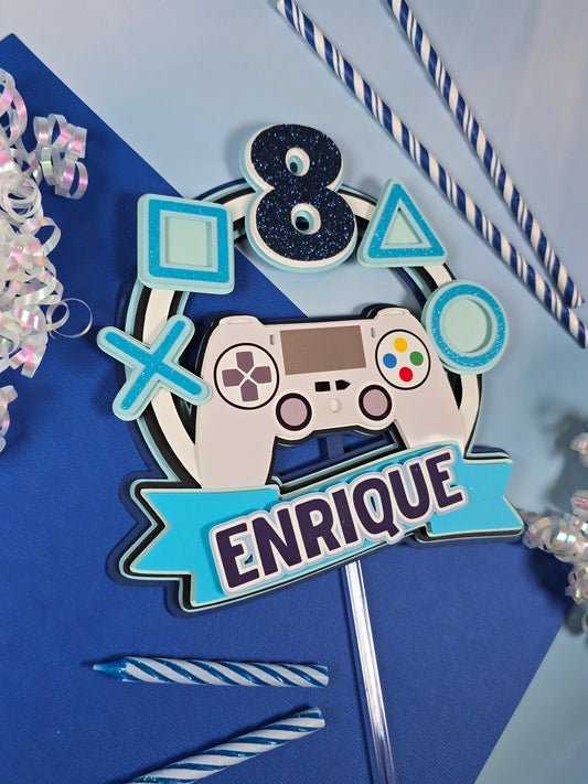 Gamer Cake topper Video games birthday Gamer party theme