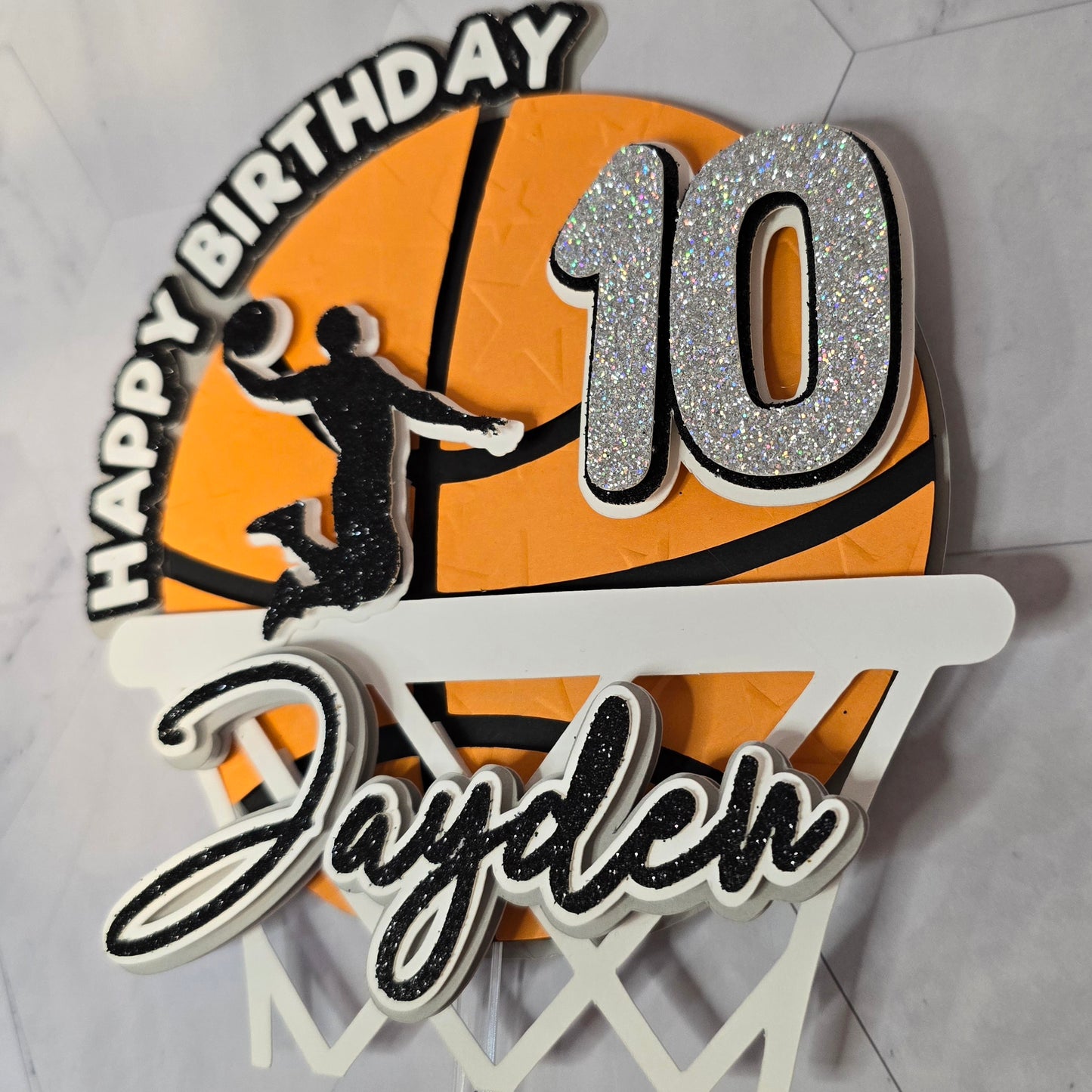 Basketball Cake Topper, Basketball cake decoration, Sport cake topper