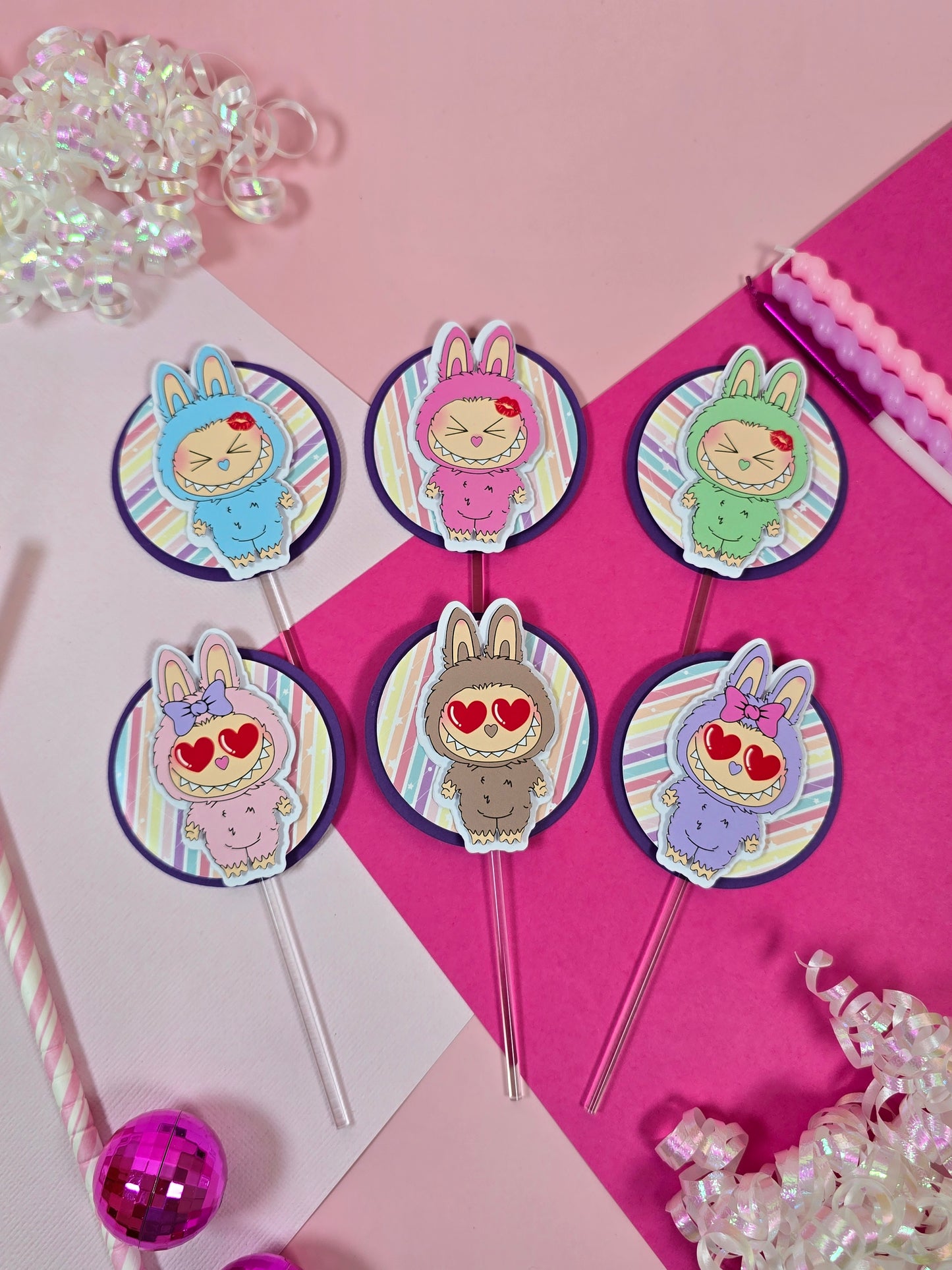 Labubu Cupcake Topper, Labubu cupcake decor, Labububirthday