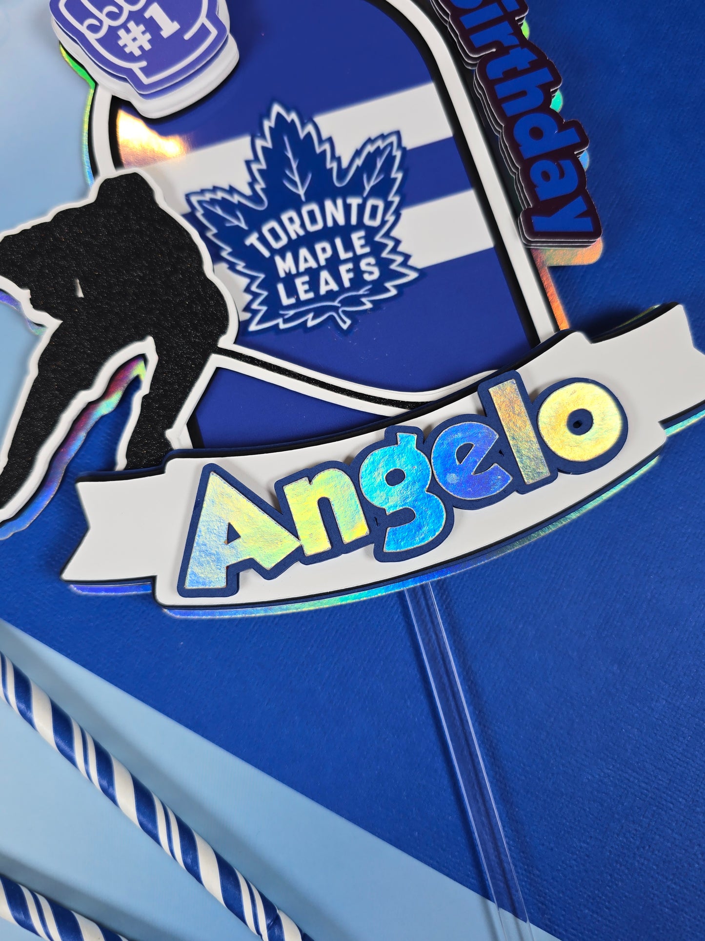 Maple Leaf Toronto Cake topper, Hockey party theme, Hockey cake topper