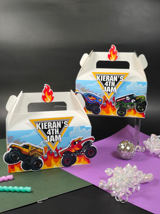 Monster Jam Gable boxes, Monster Jam party favors , Monster Jam birthday theme
