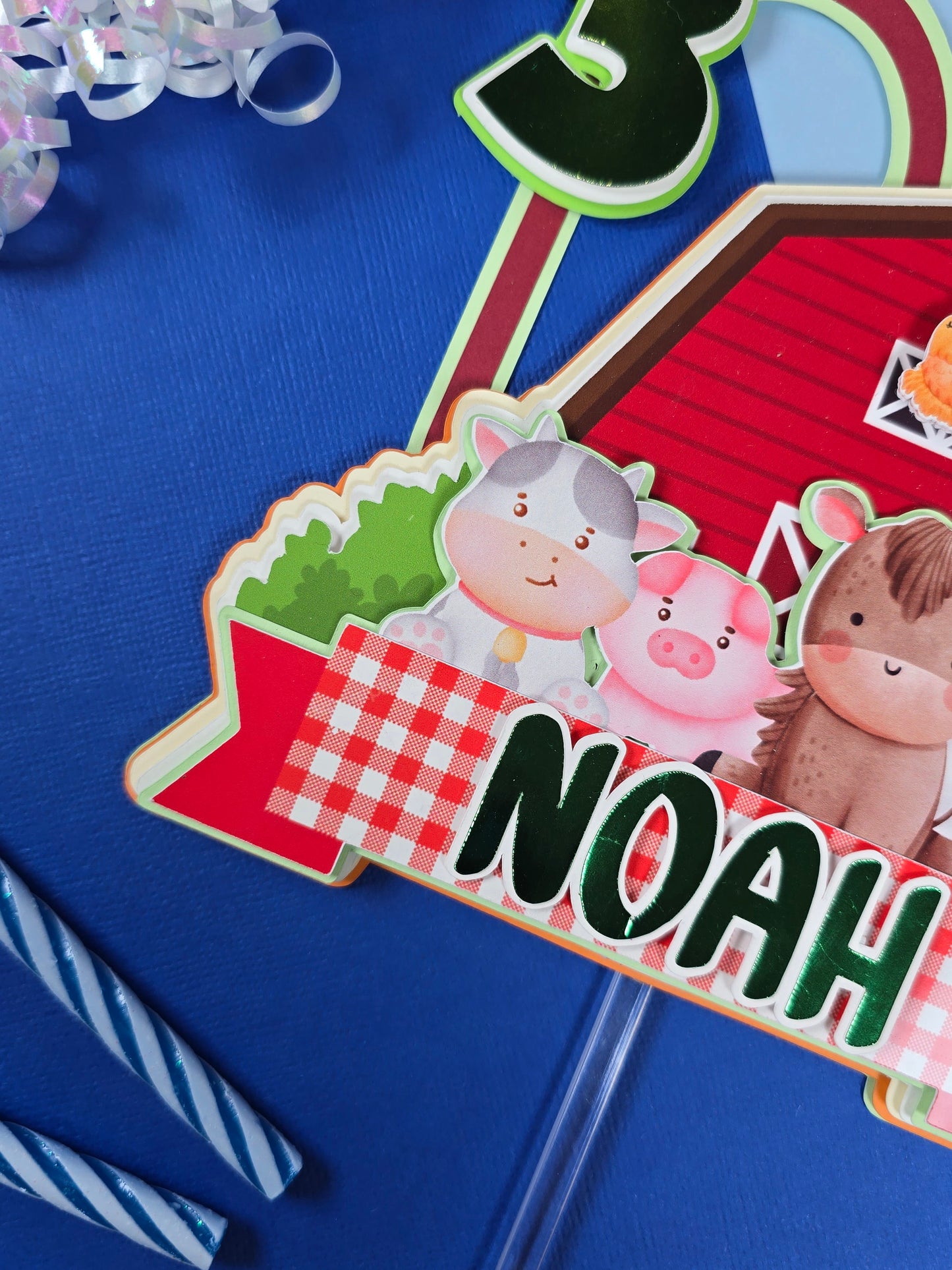 Farm Animals Cake topper, Farm animals birthday decoration, Farm Animals party
