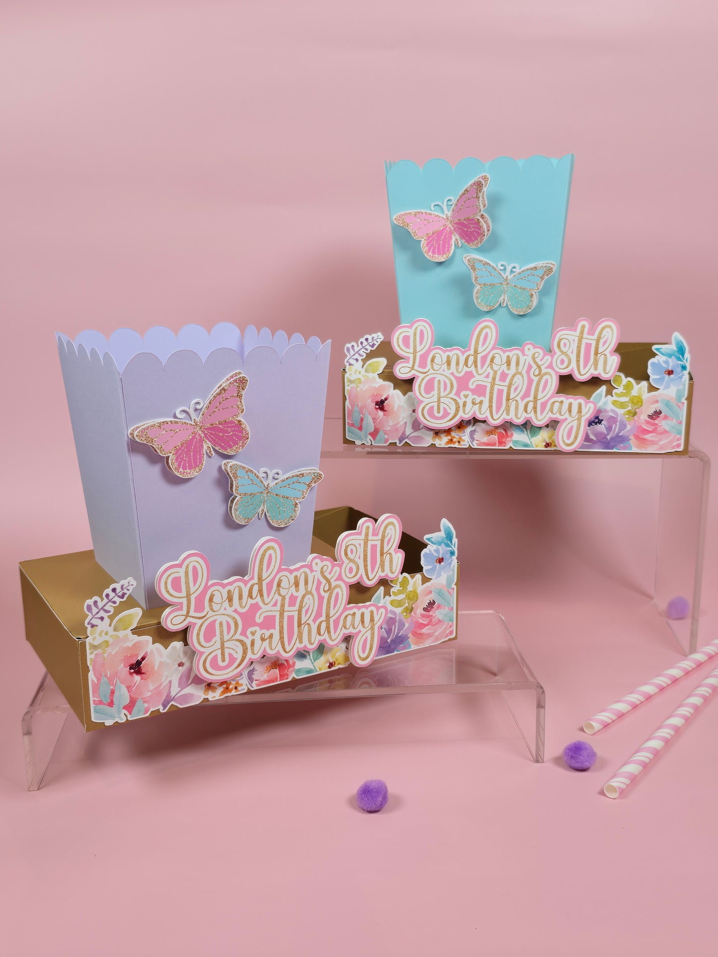 Butterflies Box popcorn Butterflies garden party favors Florar butterfly garden party theme movie night box for birthday theme Butterfly