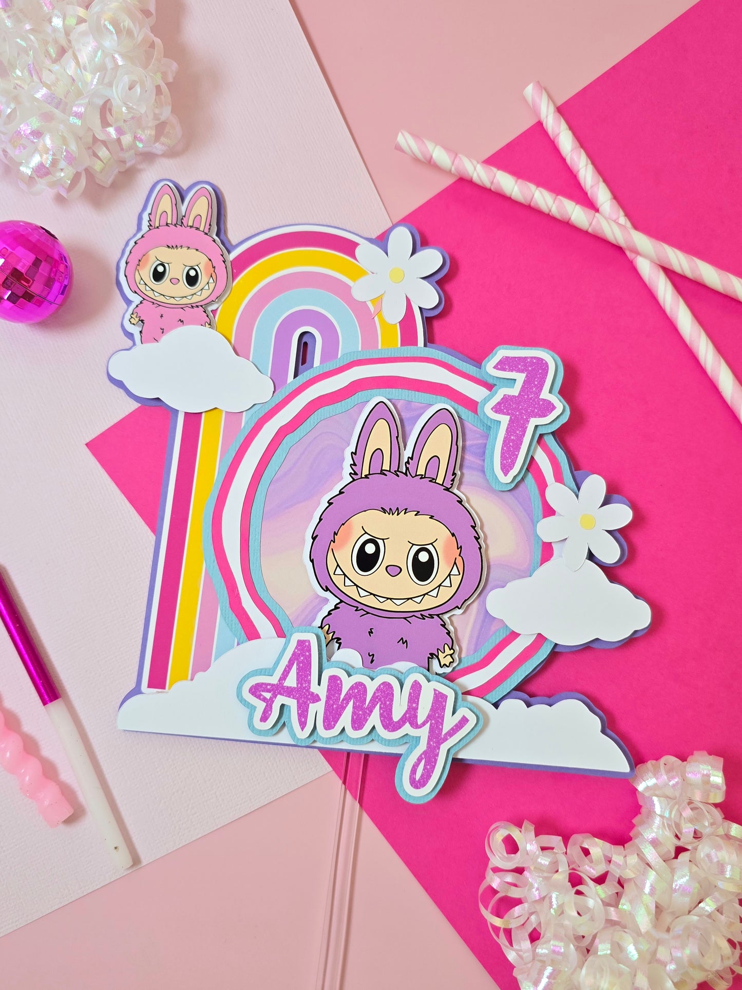 Labubu Cake topper, labubu theme party, Labubu party