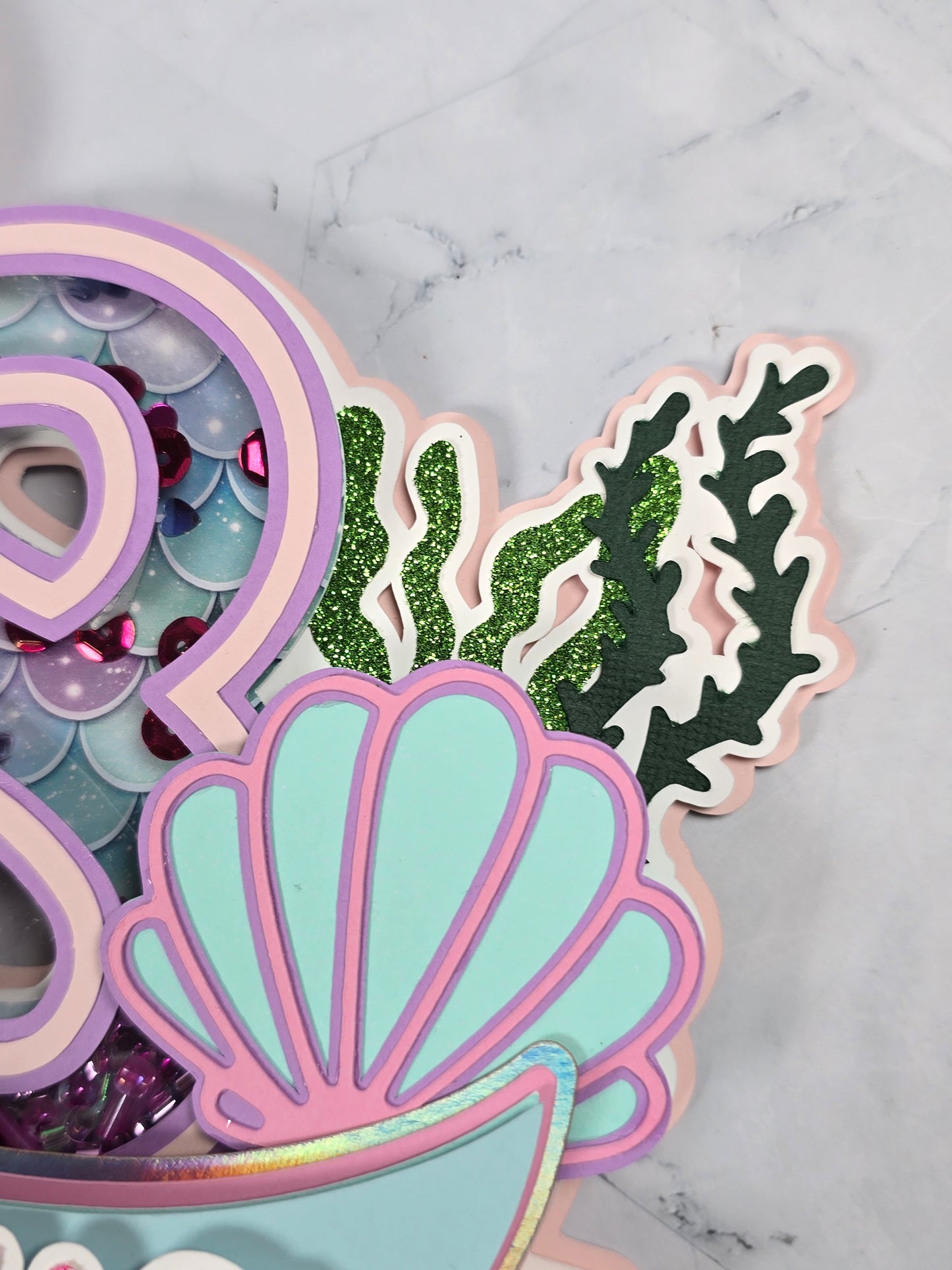 Mermaid cake topper, Under the sea party decoration, Mermaid birthday theme