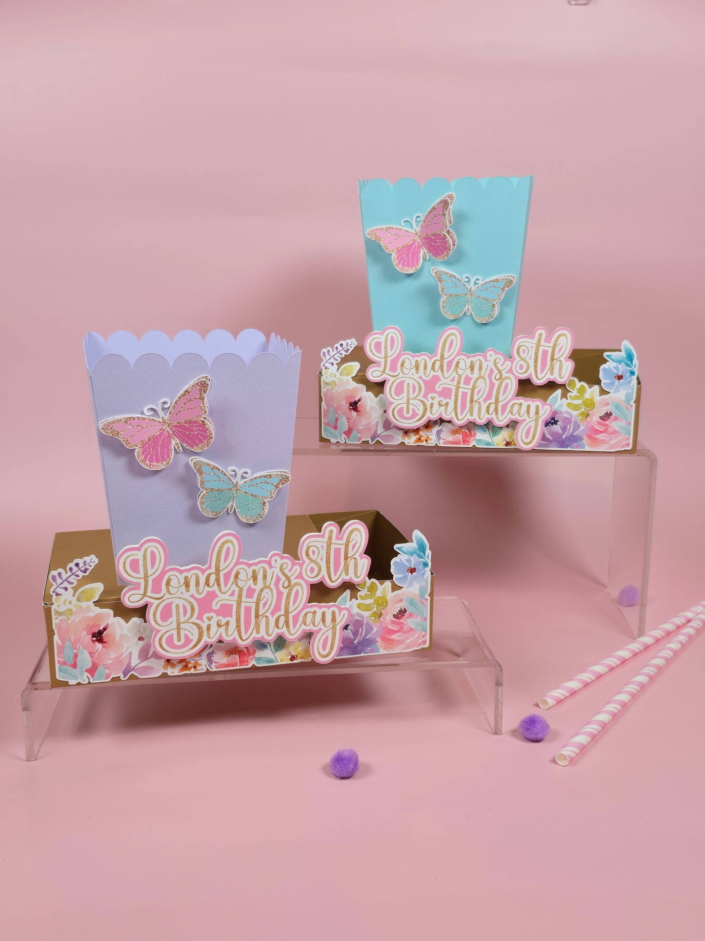 Butterflies Box popcorn Butterflies garden party favors Florar butterfly garden party theme movie night box for birthday theme Butterfly
