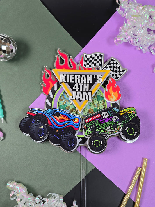 Monster Jam Cake topper, Monster Jam birthday, Monster jam decoration