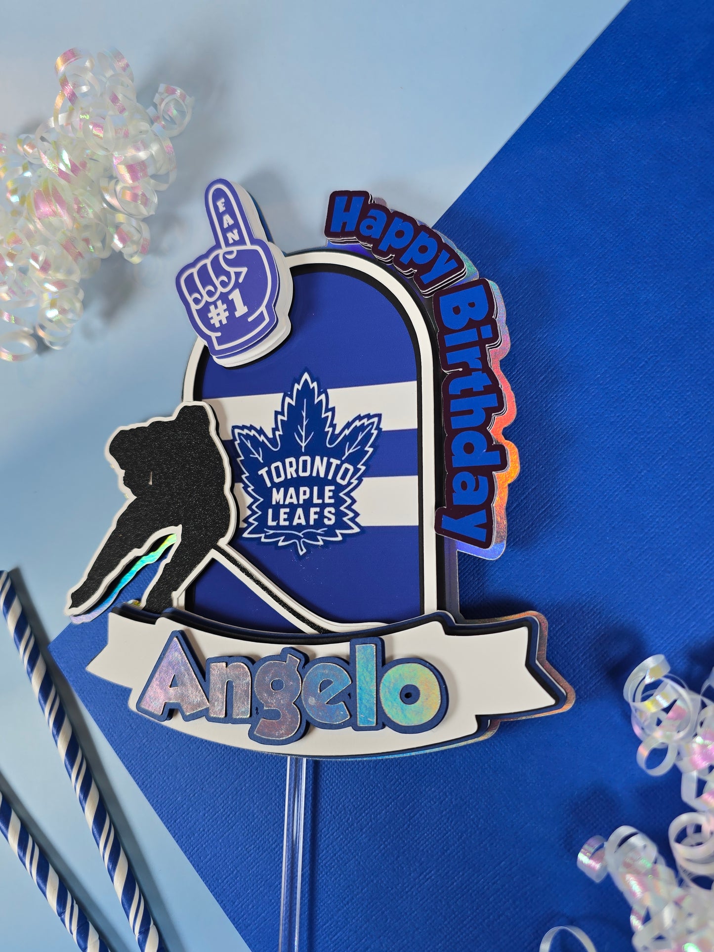 Maple Leaf Toronto Cake topper, Hockey party theme, Hockey cake topper