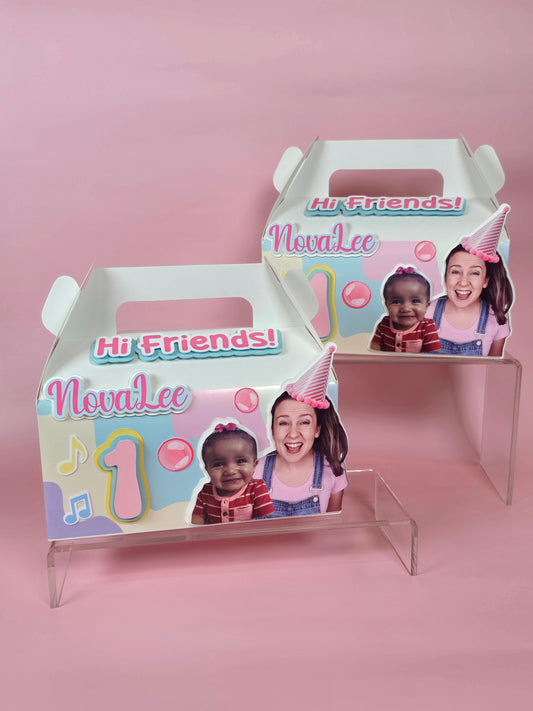 Ms Rachel Gable boxes, Ms Rachel party favors