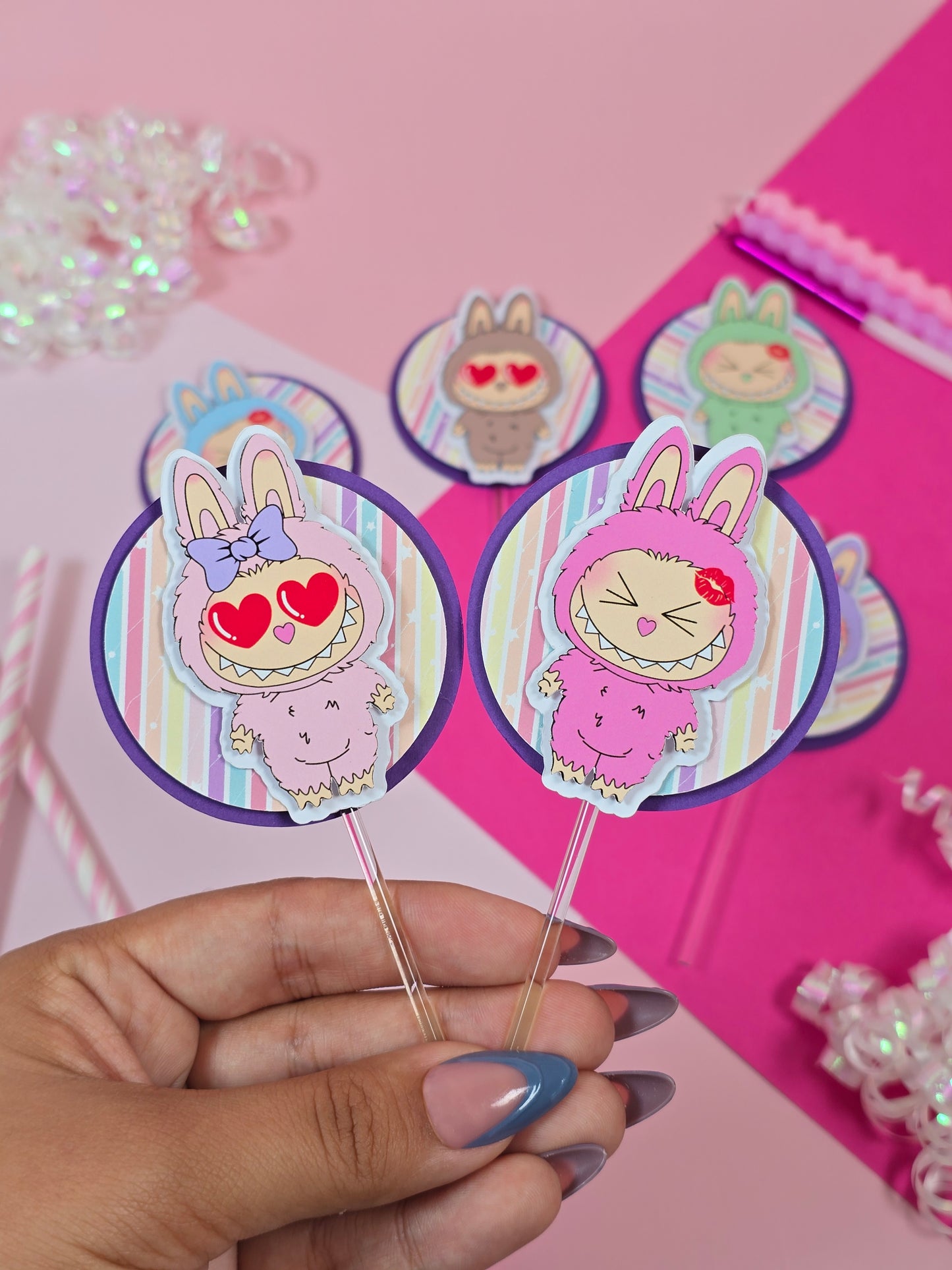 Labubu Cupcake Topper, Labubu cupcake decor, Labububirthday