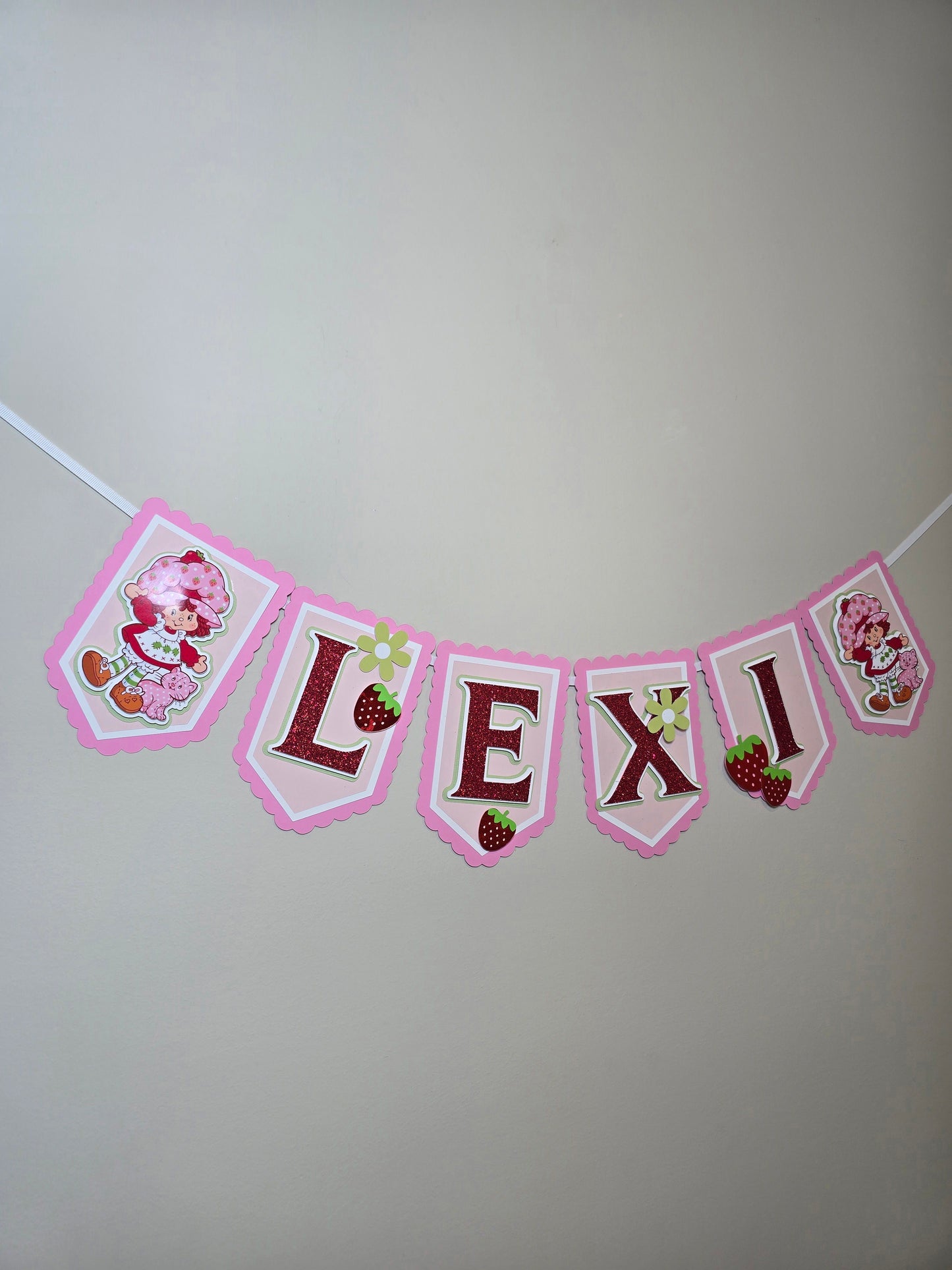 Strawberry shortcake banner, Strawberry shortcake theme banner, Strawberry shortcake party decoration