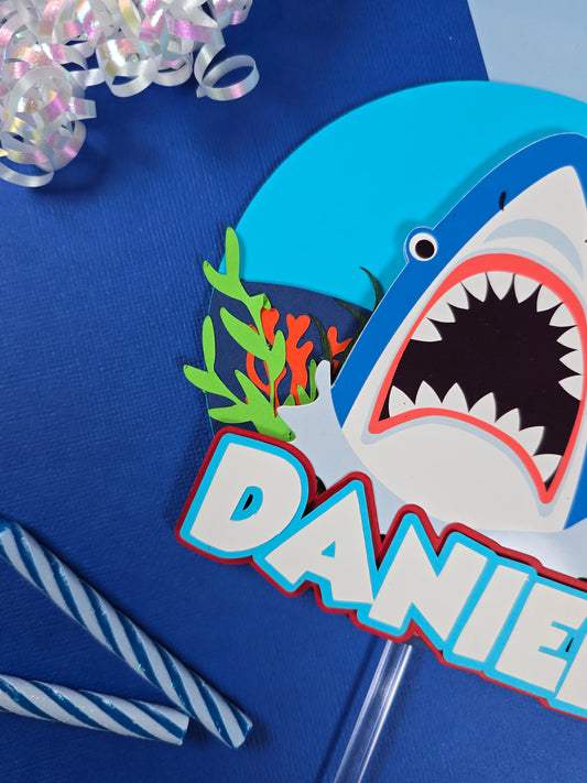 Shark Cake topper, Shark cake decor, Sharks birthday party