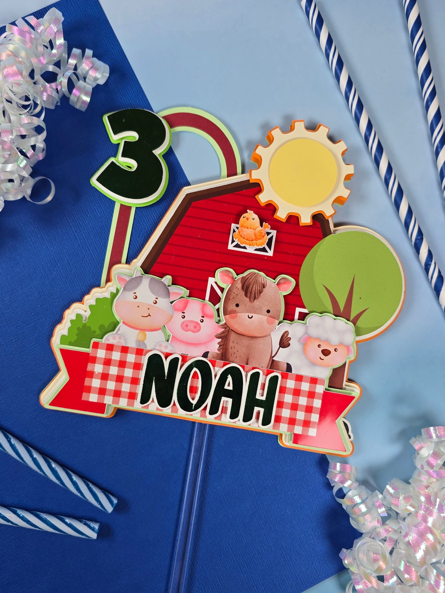 Farm Animals Cake topper, Farm animals birthday decoration, Farm Animals party