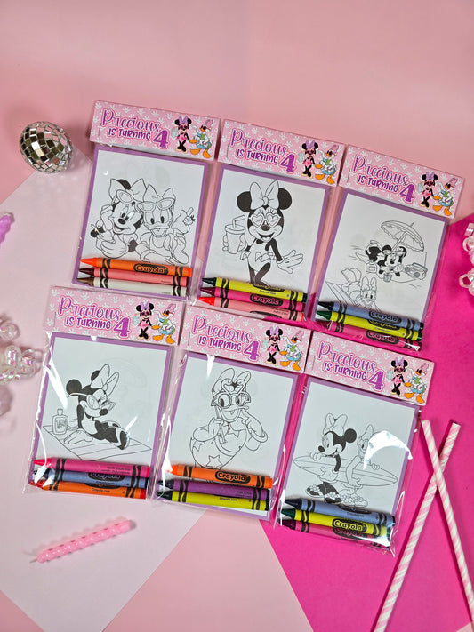 Minnie and Daisy Coloring books, Minnie and Daisy party favors, Minnie and Daisy birthday