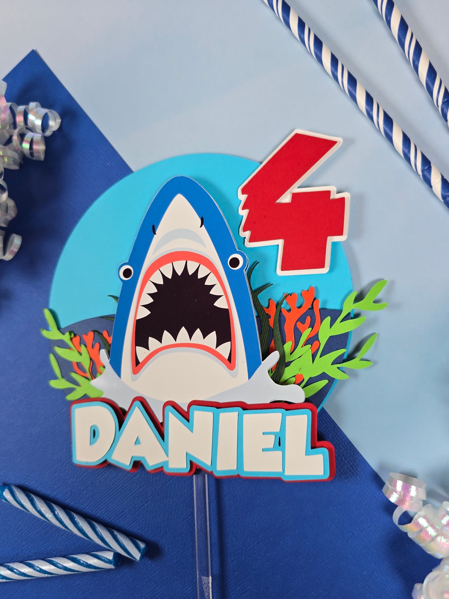 Shark Cake topper, Shark cake decor, Sharks birthday party