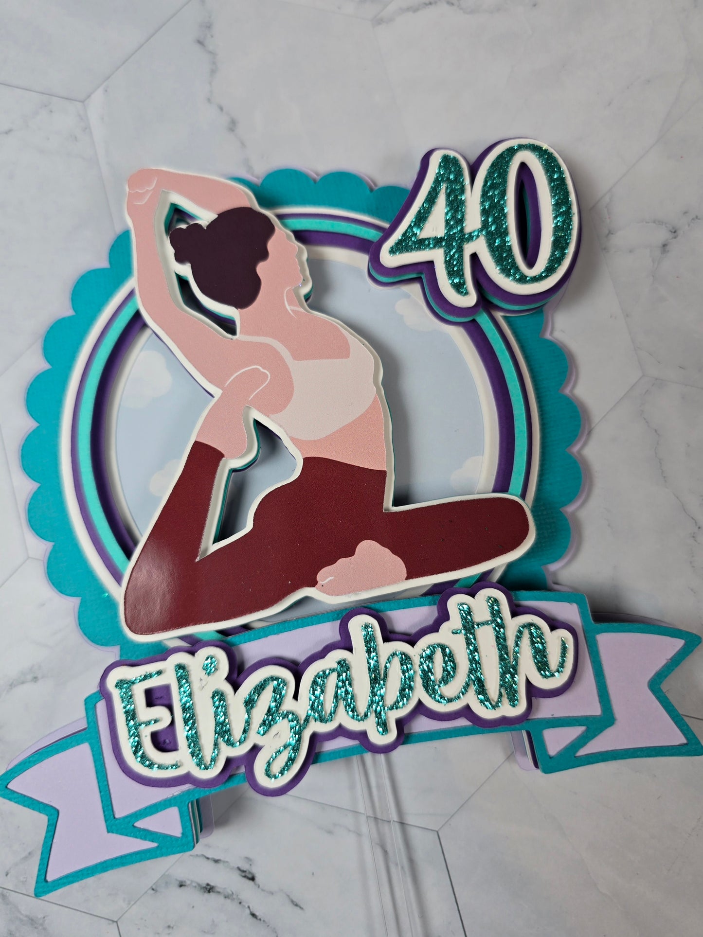 Yoga Cake topper, Yogui birthday party theme, yoga lover cake decor