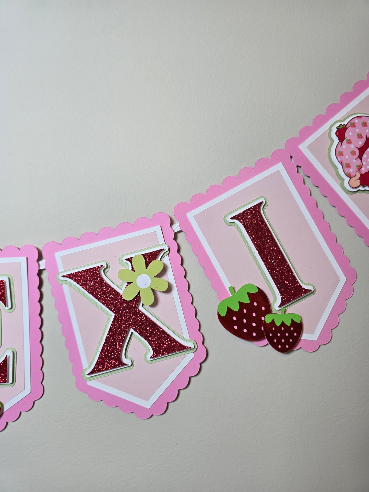 Strawberry shortcake banner, Strawberry shortcake theme banner, Strawberry shortcake party decoration