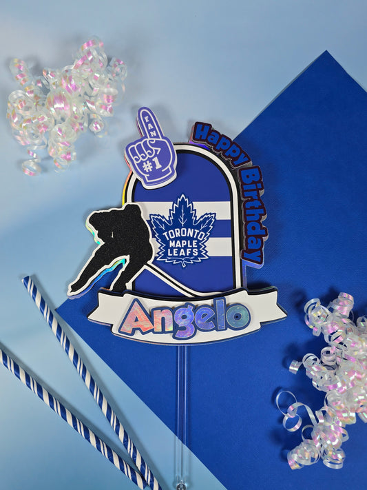 Maple Leaf Toronto Cake topper, Hockey party theme, Hockey cake topper