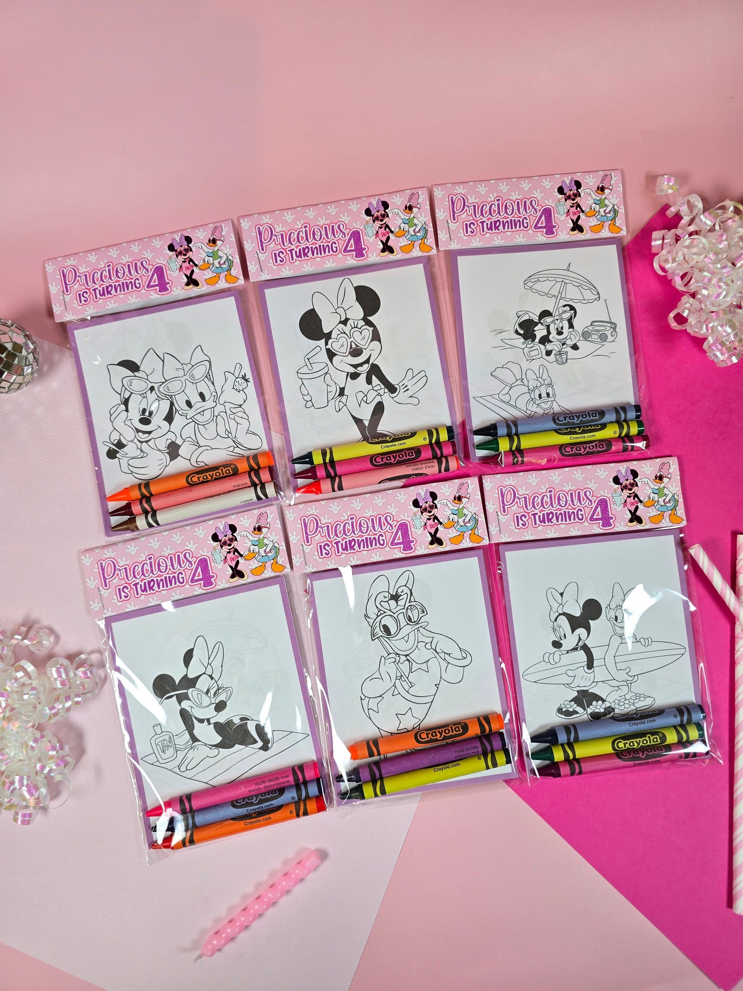 Minnie and Daisy Coloring books, Minnie and Daisy party favors, Minnie and Daisy birthday