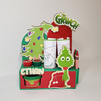 Grinch Activity Box, Christmas activity box, Grinch party favor Christmas party favor