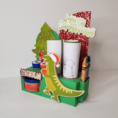 Christmas Activity Box, Christmas activity box, Dinosaur party favor Christmas party favor