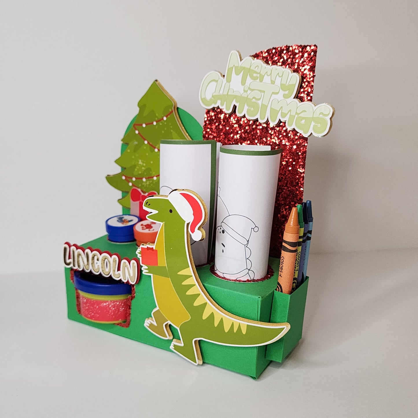 Christmas Activity Box, Christmas activity box, Dinosaur party favor Christmas party favor