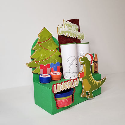 Christmas Activity Box, Christmas activity box, Dinosaur party favor Christmas party favor