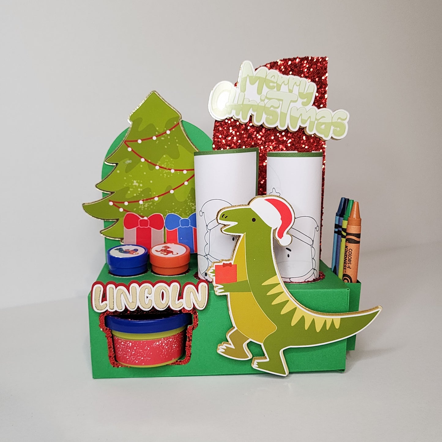 Christmas Activity Box, Christmas activity box, Dinosaur party favor Christmas party favor