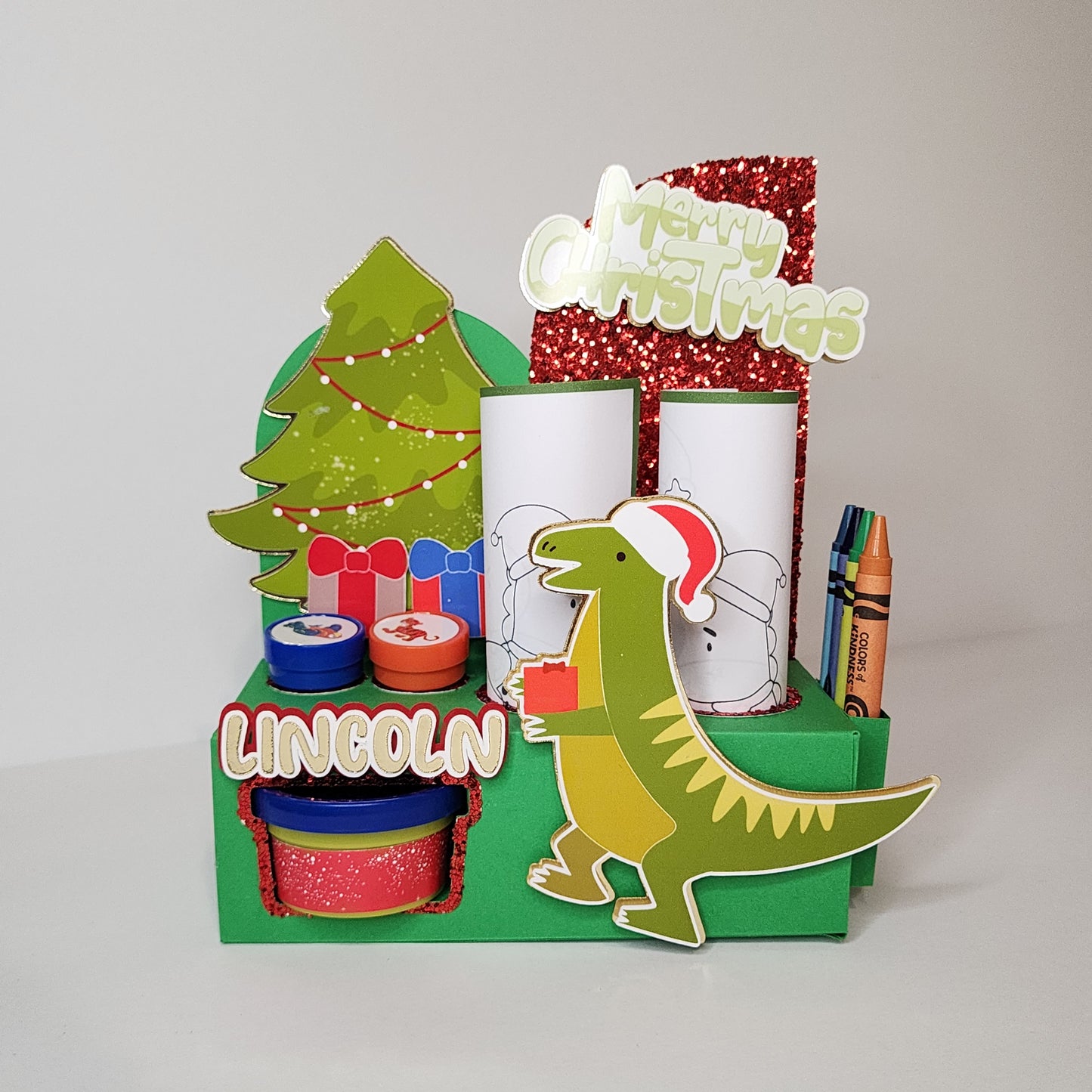 Christmas Activity Box, Christmas activity box, Dinosaur party favor Christmas party favor