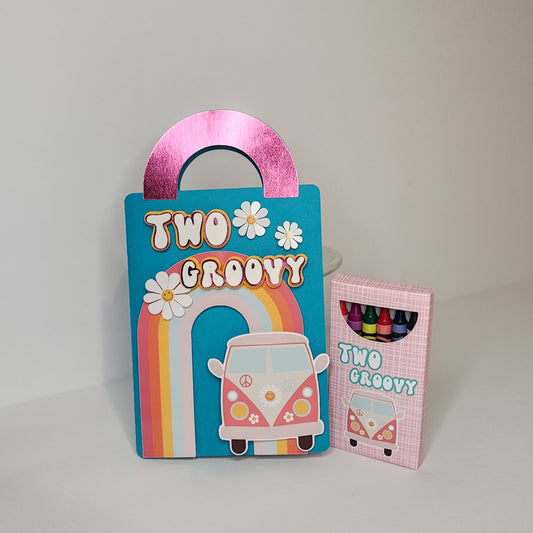 Two Groovy coloring suite case + stickers, Groovy party favors, Groovy coloring