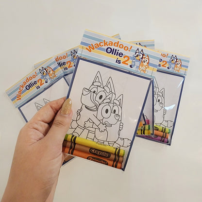 Bluey Coloring books, Bluey party favors, Bluey birthday