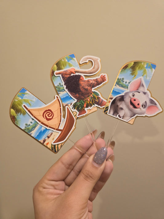 Vaiana Cupcake Topper, Vaiana cupcake decor, Vaiana Birthday