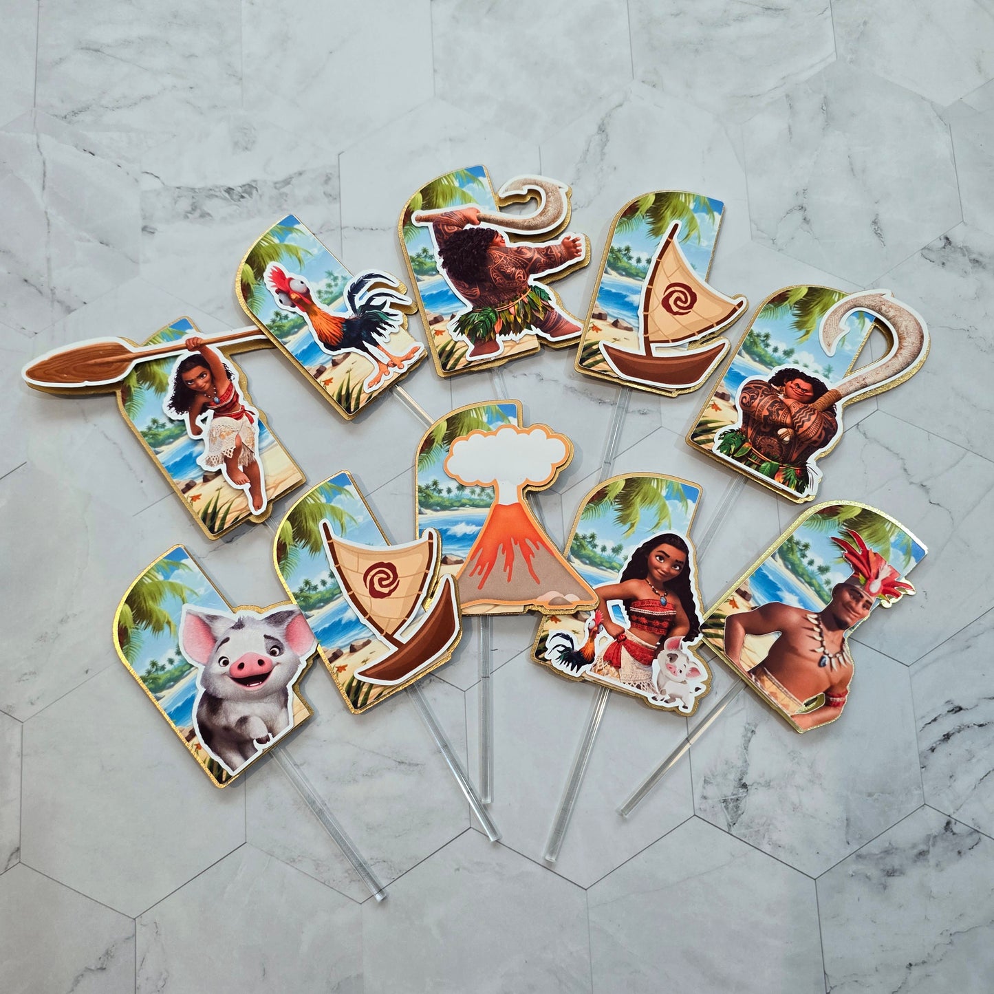 Vaiana Cupcake Topper, Vaiana cupcake decor, Vaiana Birthday