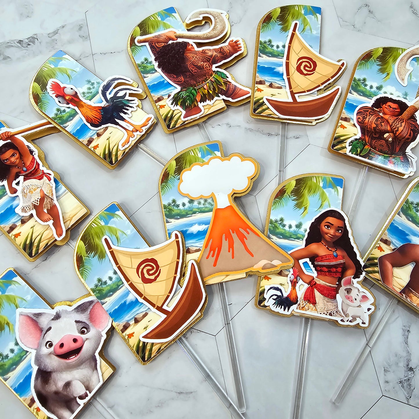 Vaiana Cupcake Topper, Vaiana cupcake decor, Vaiana Birthday