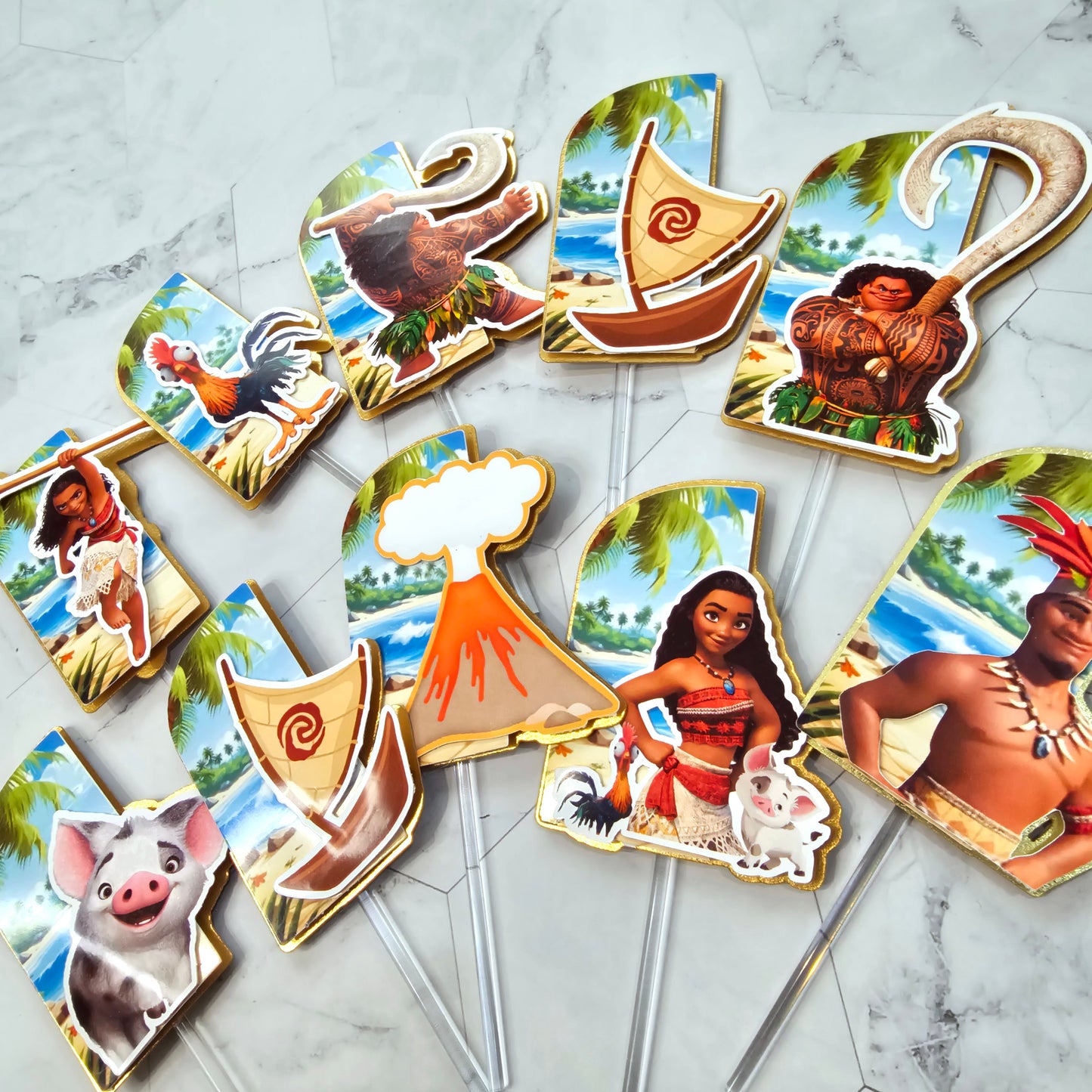 Vaiana Cupcake Topper, Vaiana cupcake decor, Vaiana Birthday