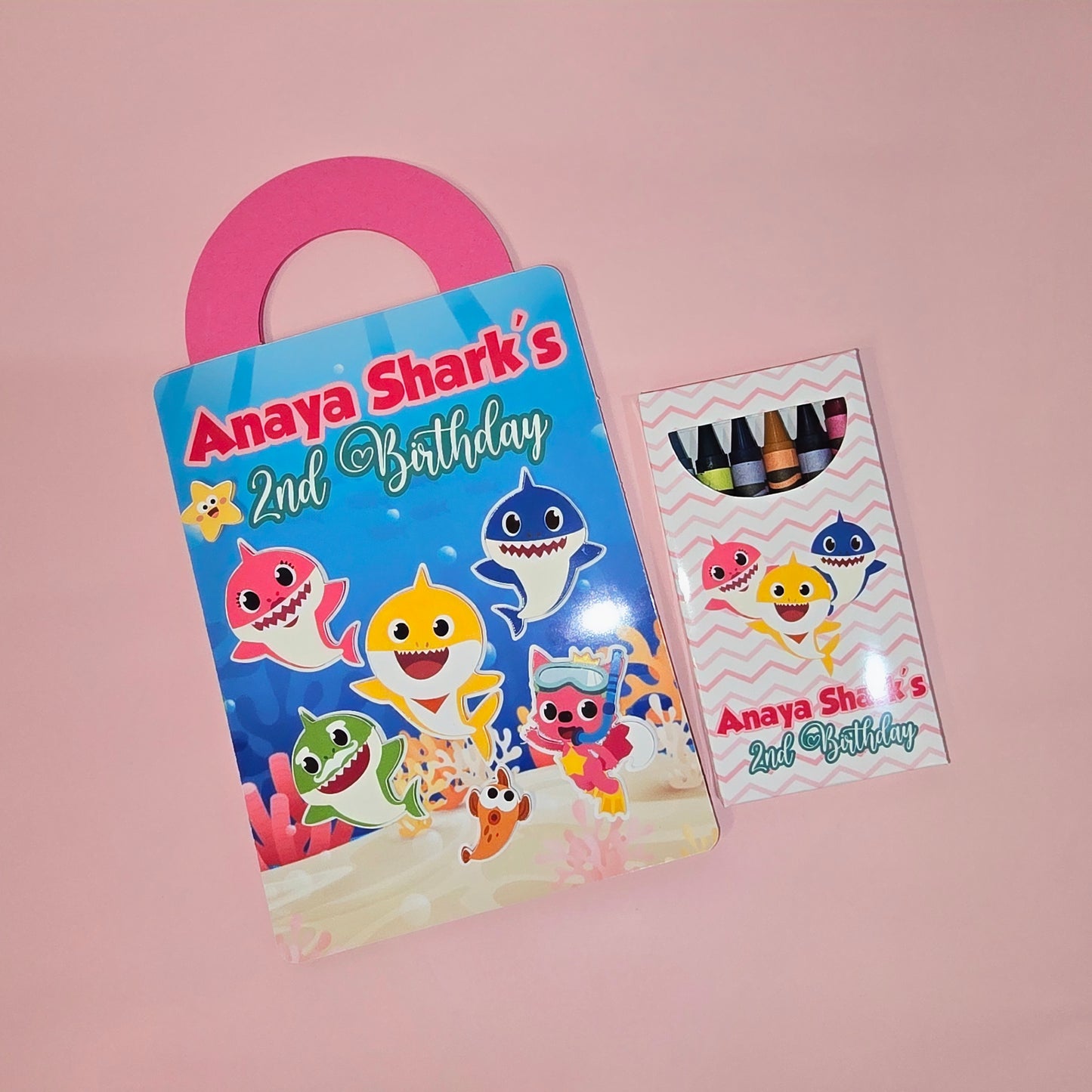 Baby Shark coloring suite case + stickers, Baby shark party favors,Baby shark coloring