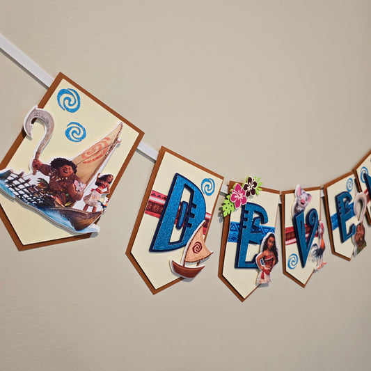 Vaiana banner, Vaiana theme banner,Vaiana party decoration, Vaiana banner