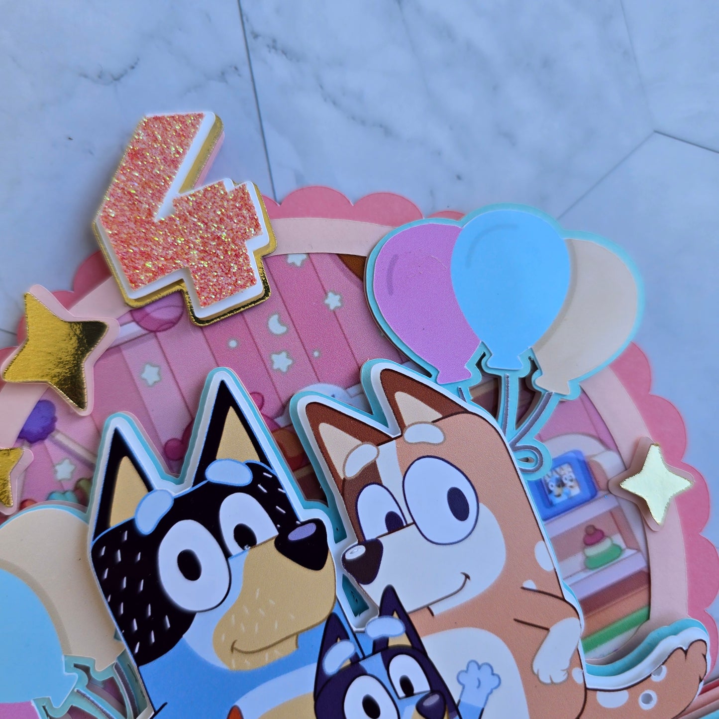 Bluey Cake topper, Bluey theme party, Bluey party