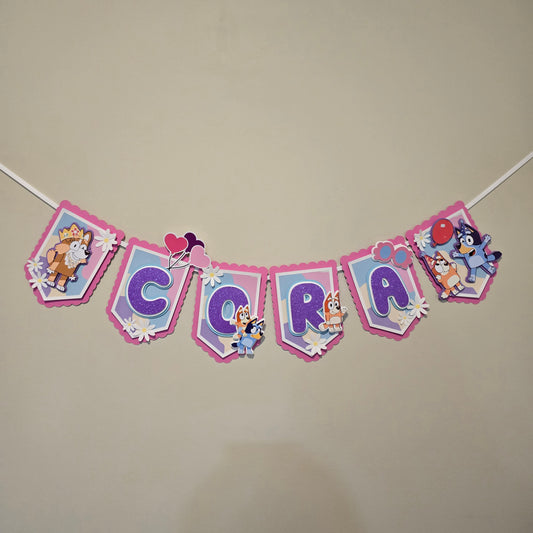 Bluey banner, Bluey theme banner, Bluey party decoration