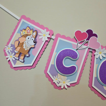Bluey banner, Bluey theme banner, Bluey party decoration