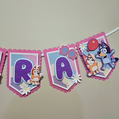 Bluey banner, Bluey theme banner, Bluey party decoration