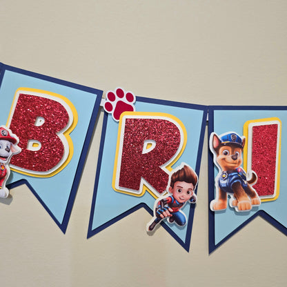 Paw Patrol banner, Paw Patrol theme banner, Paw Patrol party decoration